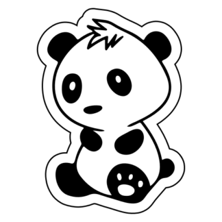 Baby Panda Sticker (Black)
